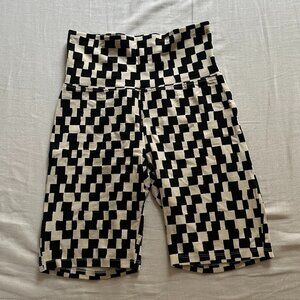 BP Nordstrom Black & White Checkered Bike Shorts - Women's XS